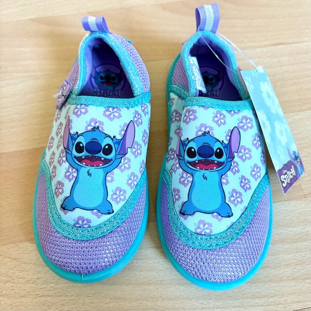 Disney Stitch Water Shoes Mesh Slip On Slides Toddler Size 7/8 Rubber Sole